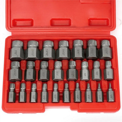  - 25Pcs Easy Out Screws Bolt Extractor Socket Set Hex Head Rounded Bolt Remover