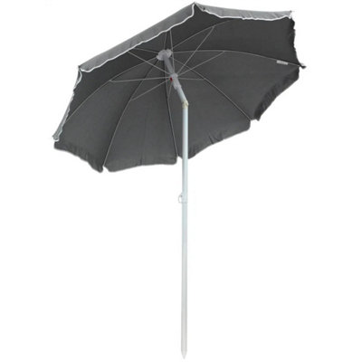 2M Beach Umbrella Portable Tilting Garden Parasol Outdoor Sun Shade Uv50+ from B&Q