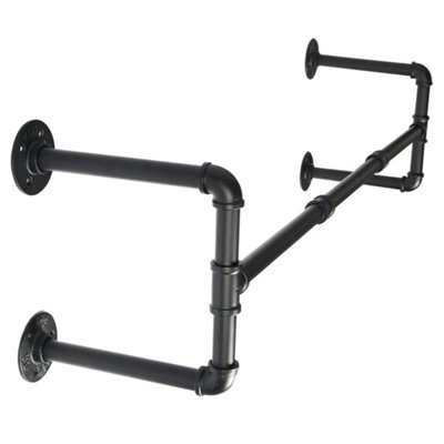 105Cm Industrial Pipe Clothing Rack Wall Mounted Clothes Rail Hanging Display Ua from B&Q