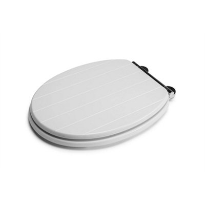  - Toilet Seat Soft Close Quick Release Anti Bacterial Wood Adjustable