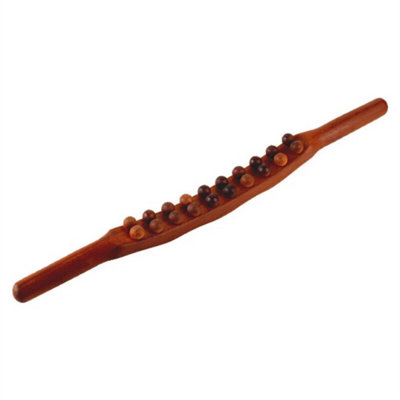20 Beads Wooden Guasha Scraping Tool Massage Stick Shoulder Waist Back Massager from B&Q