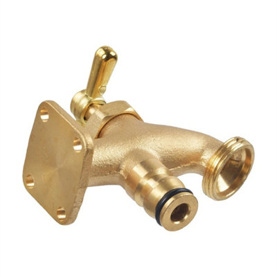 Solid Brass Anywhere Hose Tap Outside Kit Bib Tap 1/2 3/4 Quick Connector from B&Q