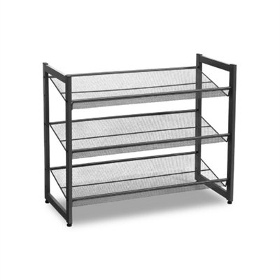 Stackable Shoe Rack 3 Tier Stand Storage Organiser Adjustable Shelves from B&Q