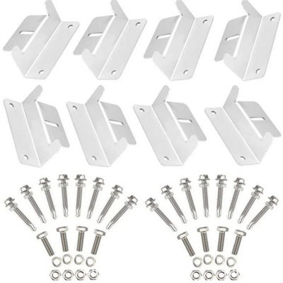 Set Of 8 Solar Panel Z Bracket Mounting With Stainless Fixings Caravan Motorhome from B&Q