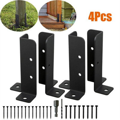 4Pcs Post Base Support Fence Brackets For Garden Deck Repair Anchor Woodens from B&Q