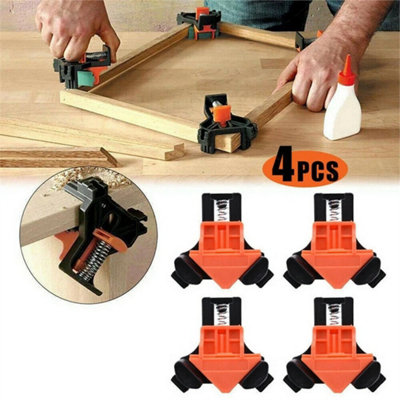 4 Right Angle Clamps Corner Clamp Woodworking Carpenter Tool Clips Kit from B&Q