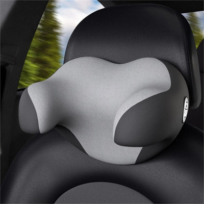  - Black&grey Ergonomic Car Seat Head Neck Rest Memory Foam Support Cushion Headrest Pillow