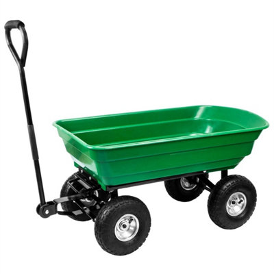 Garden Dump Trolley Heavy Load Gravel Soil Cart Tipping Wheelbarrow Tip Truck from B&Q