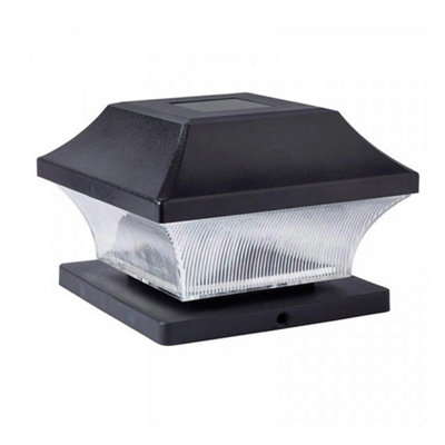  - Solar Powered Led Deck Post Light Garden Cap Square Fence Landscape Lamp