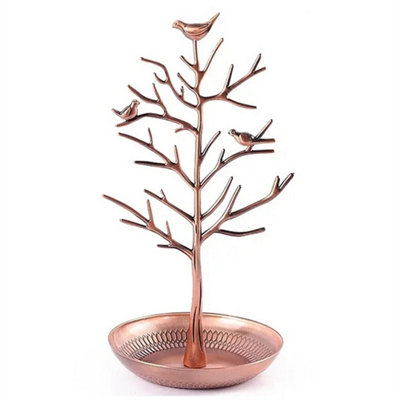 Bronze Jewellery Tree Stand Vintage BirdsOrganiser Rack Tower Display from B&Q