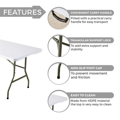 6Ft Folding Table Trestle Camping Party Picnic Bbq Stall Garden Indoor Outdoor from B&Q