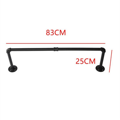 83Cm Industrial Pipe Clothing Rack Wall Mounted Clothes Rail Hanging Display Rack New from B&Q