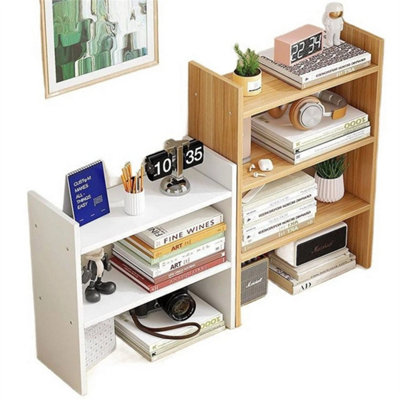 Wood 4 Tier Desktop Shelf Bookcase Tabletop Storage Rack Organizer Bookshelf Display Unit from B&Q