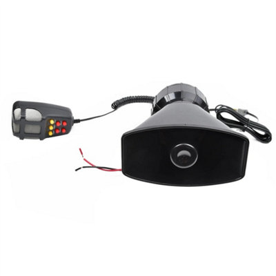 100W 12V 7 Tone Sound Car Alarm Siren Horn Megaphone With Mic Pa Speaker System from B&Q