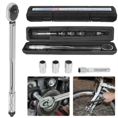 Drive Torque Wrench Set 28-210Nm With 3 Alloy Wheel Nut Sockets 17 19 21mm from B&Q