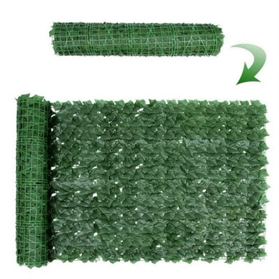 2Pcs 9M Artificial Ivy Leaf Screening Trellis Hedge Garden Fence Wall Balcony Privacy from B&Q