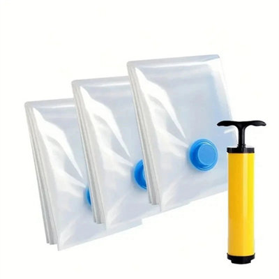 6 X Large Vaccum Compressed Storage Space Saver Bags 80X60Cm Free Pump from B&Q