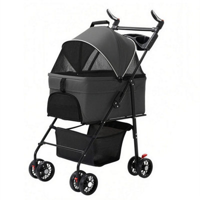 Pet Stroller Dog Cat Puppy Pram Pushchair Travel Cart Jogging Buggy Carrier from B&Q