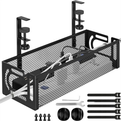 Under Desk Cable Tray Management No Drill Tidy Wire Cord Organizer Storage Rack from B&Q