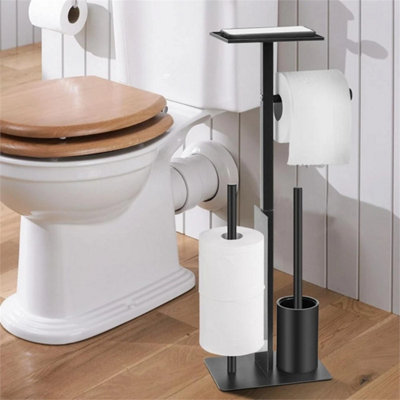 Toilet Brushes & Holder Free Standing Toilet Roll Holder With Shelf For Wet Wipe from B&Q