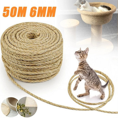 Sisal Rope For Cat Scratcher 50M 6mm Thick String Cats Rope Jute Rope Sisal Rop from B&Q