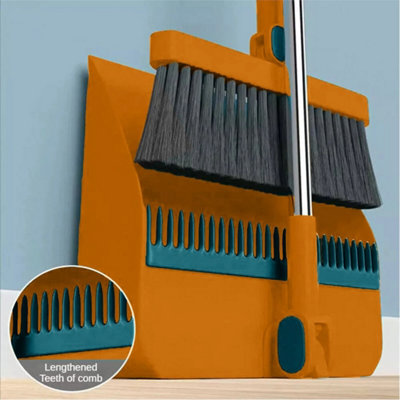 Long Handled Dustpan And Brush Set Strong Metal Handle Dust Pan  Broom Sweeper from B&Q