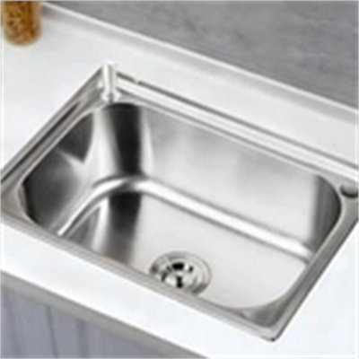 Small Single Bowl Square Stainless Steel Kitchen Sink Undermount Basin Waste Kit from B&Q