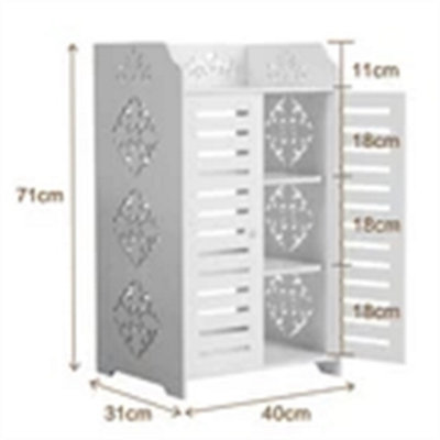 4 Tiers- Wooden Shoe Rack Storage Shelf Unit Cabinet Organiser Footwear Stand from B&Q