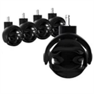 Black-5Pcs Office Chair Wheels Silent Replacement Universal Rotatable Wheel Casters from B&Q