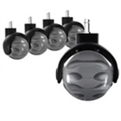 Grey-5Pcs Office Chair Wheels Silent Replacement Universal Rotatable Wheel Casters from B&Q