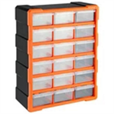 18 Drawers-Multi Drawer Small Parts Storage Cabinet Unit Organiser Garage Tool Box from B&Q