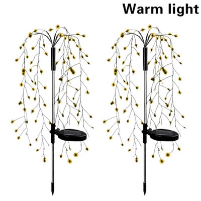 Warm White 2Pcs 120Led Solar Power  Garden Path Light Starburst Stake Outdoor Lamp from B&Q