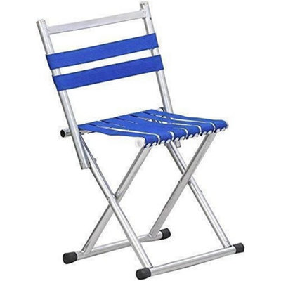 B&Q Blue Portable Folding Chair, Super Strong Heavy Duty Outdoor Folding Chair, Camping