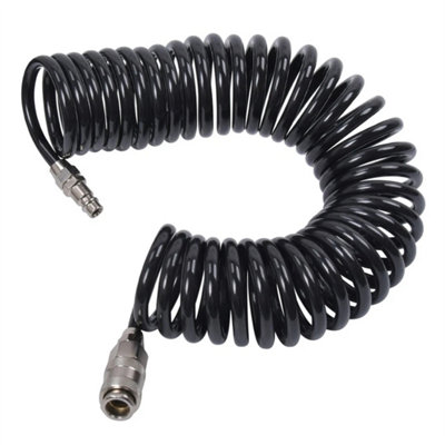 6M 1/4" Flexible Compressor Air Line Hose Recoil Coiled Europe Air Tool from B&Q