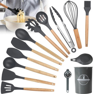 14Pcs Kitchen Silicone Cooking Tools Utensils Set Nonstick Spatula Turner Spoon from B&Q