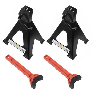 4X Heavy Duty Axle Stands 6 Ton Lifting Capacity Car Caravan Security Floor Jack from B&Q