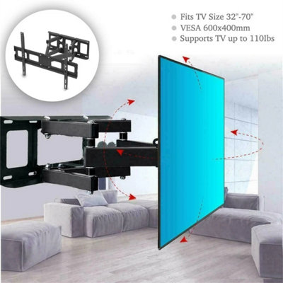 Tv Wall Bracket Mount Swivel Tilt For 32 40 42 46 50 55 60 70" Tvs Full Motion from B&Q