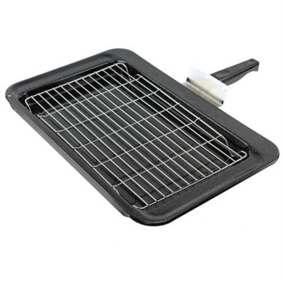 Grill Pan For Rangemaster Oven Cooker Complete With Handle Grid Stand 445 X 275 from B&Q