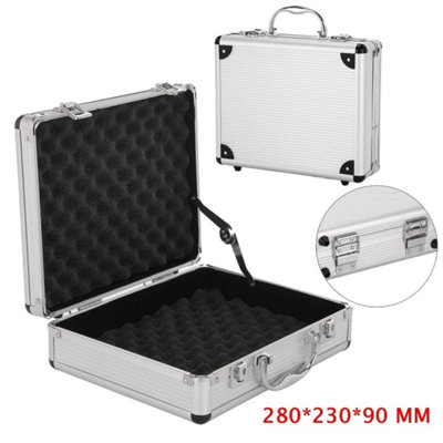 Aluminium Pistol Gun Case Storage Lockable Flight Case Foam Tool Box Secured from B&Q