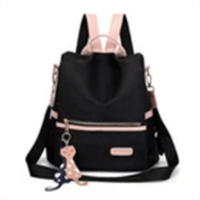 Black-Women Backpack Waterproof Rucksack Ladies School Travel Shoulder Bag from B&Q