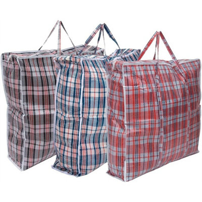 10X Jumbo Laundry Bags Zipped Reusable Large Strong Shopping Storage Bag Moving from B&Q