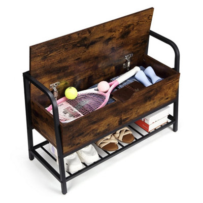 Shoe Storage Bench With Hidden Compartment Rustic Brown from B&Q