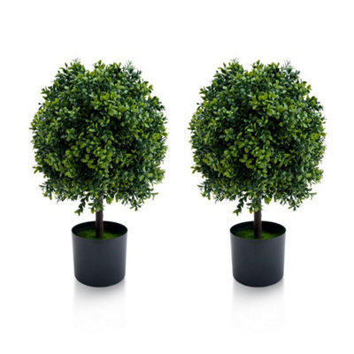  - Artificial Boxwood Ball Trees Potted Plants Outdoor Garden