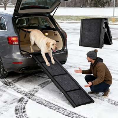 Dog Ramp For Car 63"long Folding Non-Slip Aluminum Pet Ramp For Suv Truck 250Lbs from B&Q