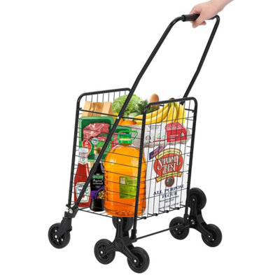  - Stair Climbing Folding Shopping Cart110Lb 22Gal Collapsible Grocery Trolley