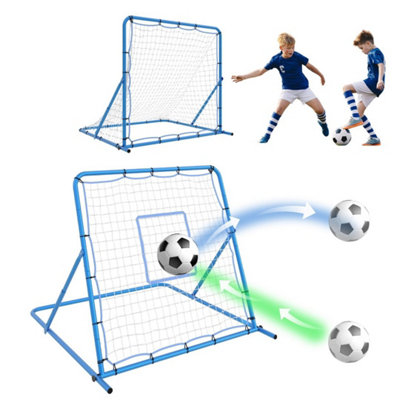  - 4X4Ft Football Goal Rebounder Net Adjustable Angle Training With Sandbag