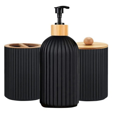 Bathroom Countertop Organizer Soap Dispenser Cotton Storage Toothbrush Holder from B&Q