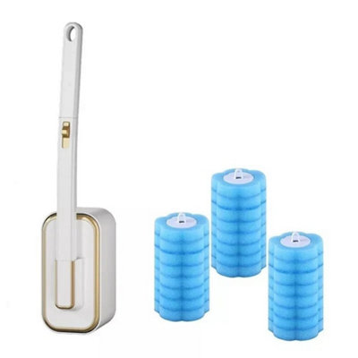 Disposable Toilet Brush Set Toilet Bowl Cleaning System Cleaners With 24 Refills from B&Q