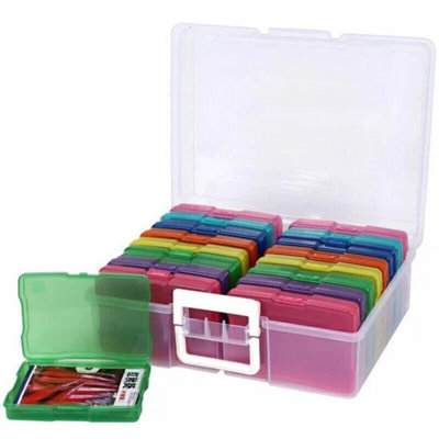 Multicolored 4X6 Photo Storage Box 1600 Picture Album Postcard Organizer Container Craft from B&Q