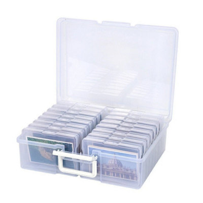 Clear 4X6 Photo Storage Box 1600 Picture Album Postcard Organizer Container Craft from B&Q